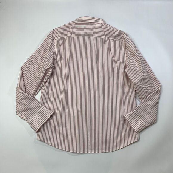 UNTUCKit Shirt Mens XL Extra Large SLIM Fit Foxglove Pink White Striped No Tuck - Picture 8 of 10
